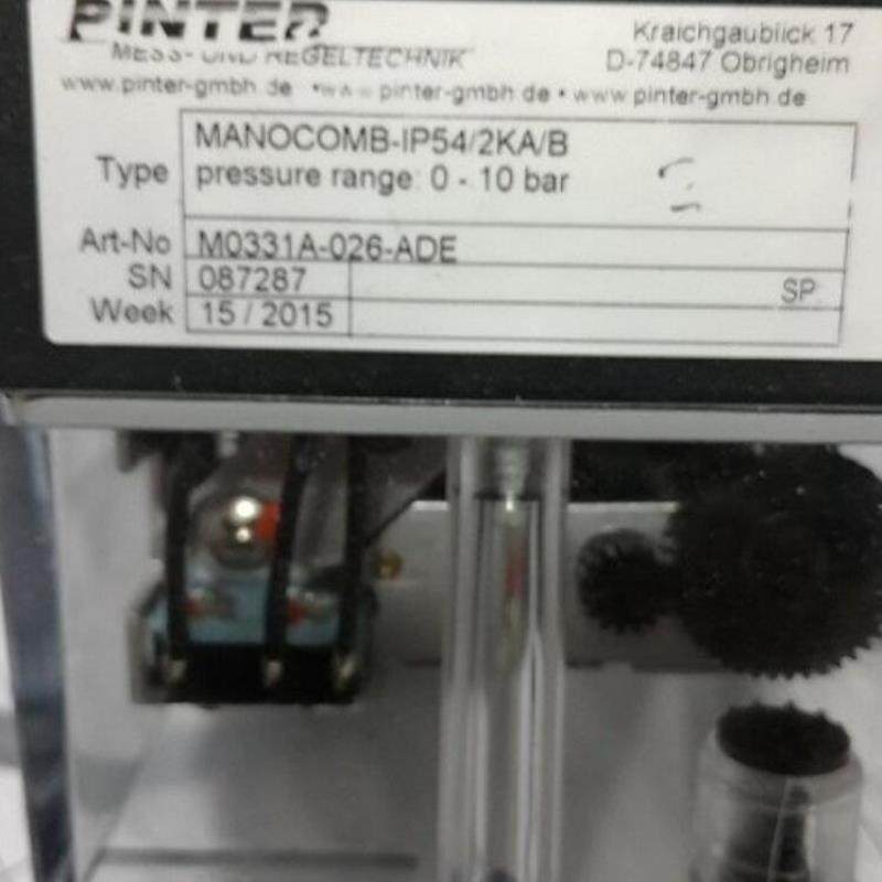 Pinter M0331A-026-ADE压力开关MANOCOMB-IP542kA 0-10Bar