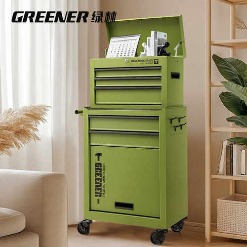 GREENER收纳车工业风咖啡油画材移动零食工具文件柜小推车置物架