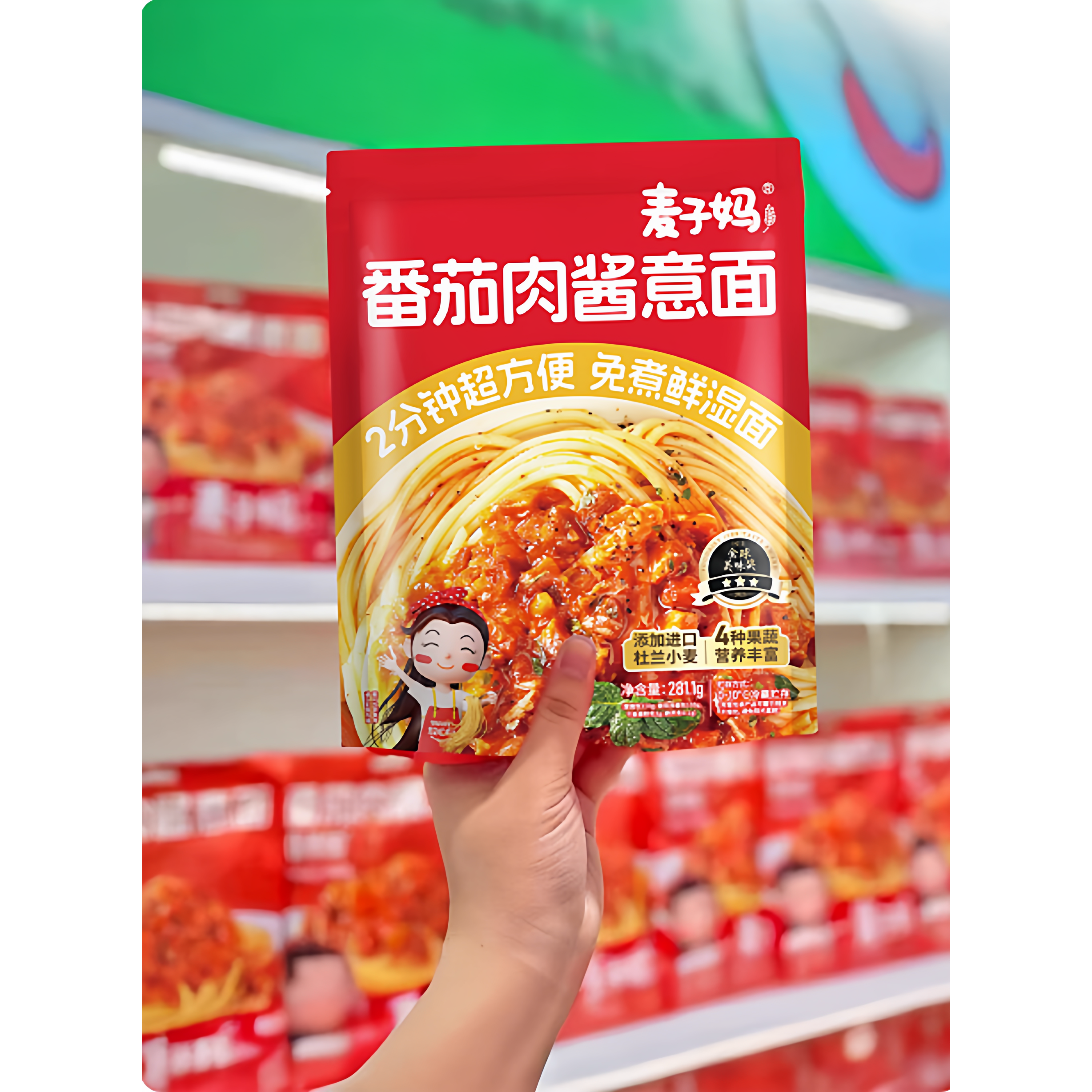 麦子妈番茄肉酱意大利面免煮速食番茄肉酱281.1g儿童意面,粮油调味/速食/干货/烘焙,意大利面,淘宝优惠券,粉丝福利购,淘宝优惠卷