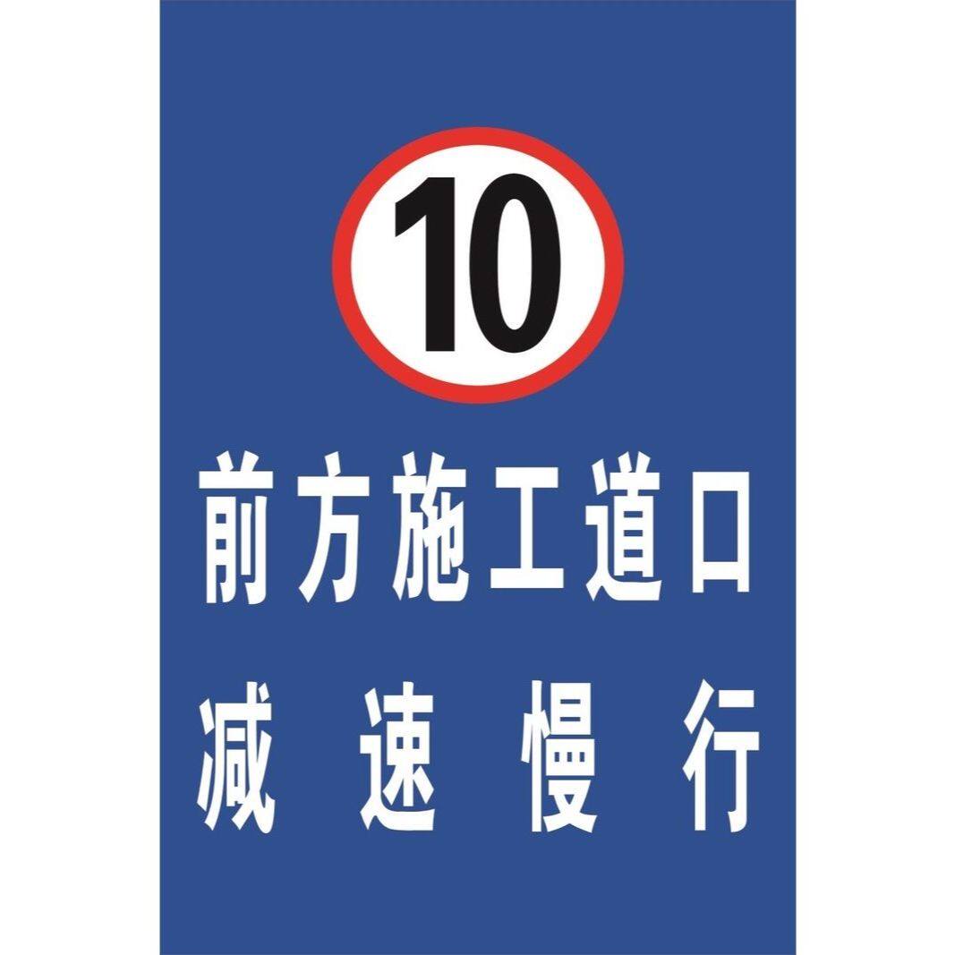 前方施工道口减速慢行海报展板施工便道减速慢行临边危险请勿靠近