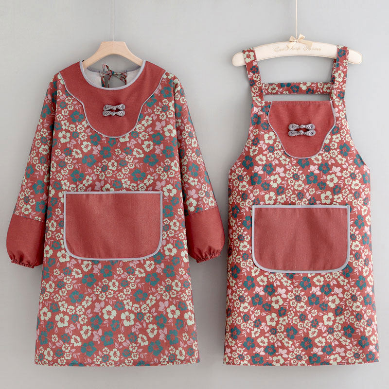 国风盘扣围裙厨房家用做饭长袖罩衣餐饮防污耐磨透气新中式工作服,家庭/个人清洁工具,围裙,淘宝优惠券,粉丝福利购,淘宝优惠卷