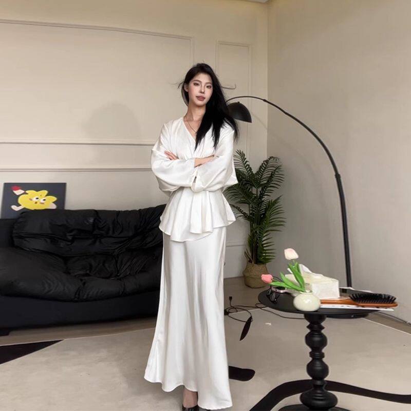 小香风套装设计感ins抽褶