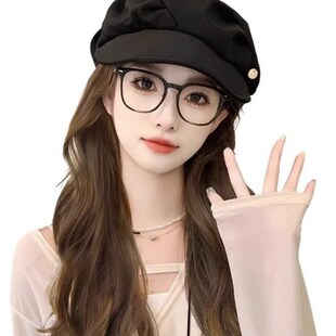 八角帽带戴帽子的假发女一体秋冬季长卷发时尚假发帽女款2023新款