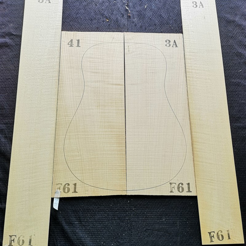 3A级德国虎纹枫木背侧板单板 41寸民谣i古典吉他材料 吉他制作材