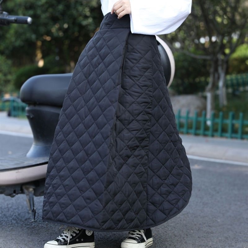 冬天骑车保暖神器电动车摩托新款挡风衣女防寒保暖护膝挡风裙加大