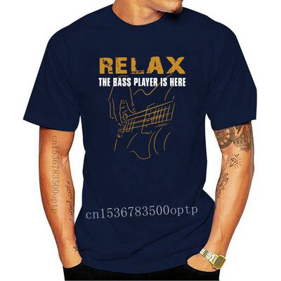 好货New Men T-shirt Funny Saying Tshirt Relax The Bass Playe