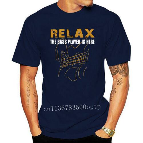 好货New Men T-shirt Funny Saying Tshirt Relax The Bass Playe