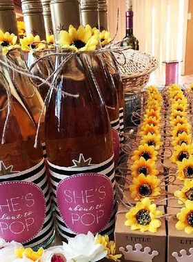 100pcs Sunflower Head Artificial Flowers Yellow Gerbera