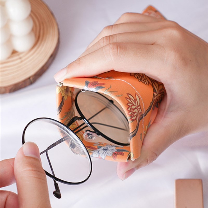 眼镜袋抗压可携式太阳眼镜袋男女款太阳眼镜收纳包保护套布袋简约