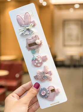 5Pcs/Set Cute Bows Hair Clips Hair Accessories For Girls Car