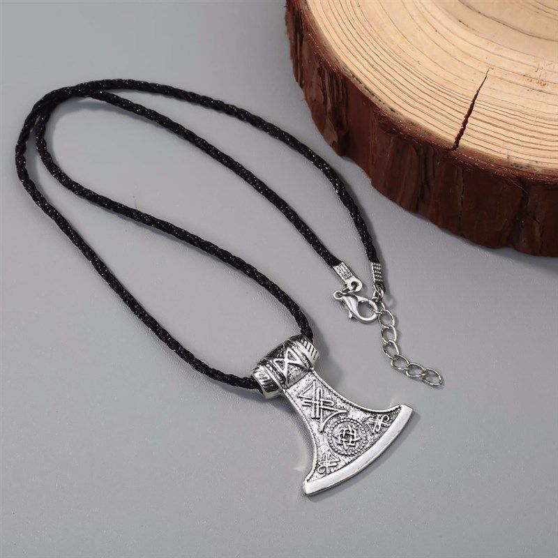 Kinitial Vintage Thors Hammer Mjolnir Pendant Necklace Viki