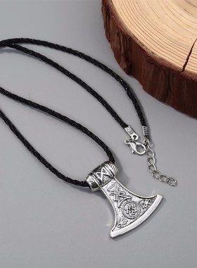 Kinitial Vintage Thors Hammer Mjolnir Pendant Necklace Viki