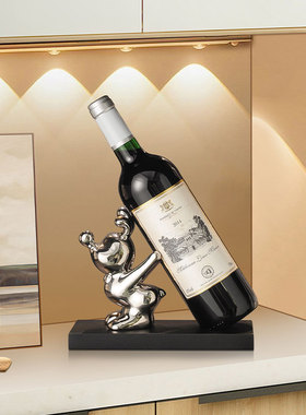 创意兔子红酒架酒柜装饰摆饰轻奢家居客厅玄关餐柜酒托可爱摆设