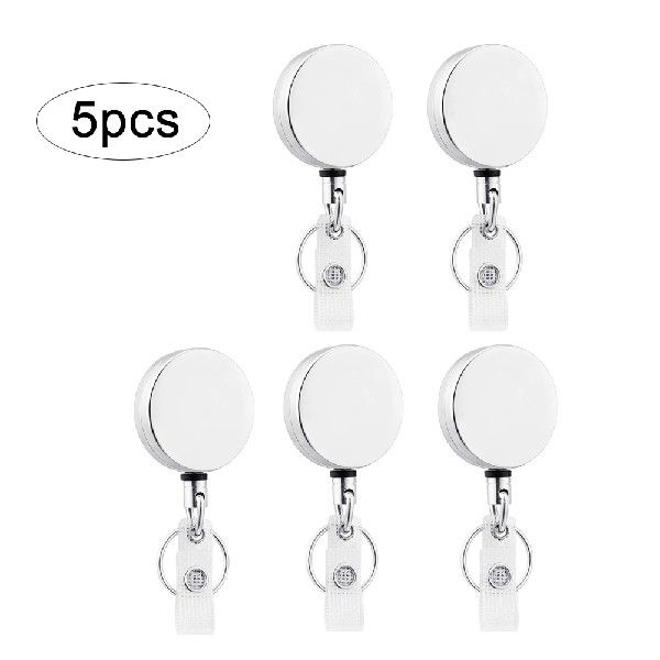 5PCS ID Card Holder Hanging Buckle 4CM Metal Wire Rope