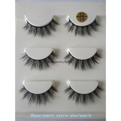 3pcs/lot  hanDmaDe real nk fur false eyelash 3D strip