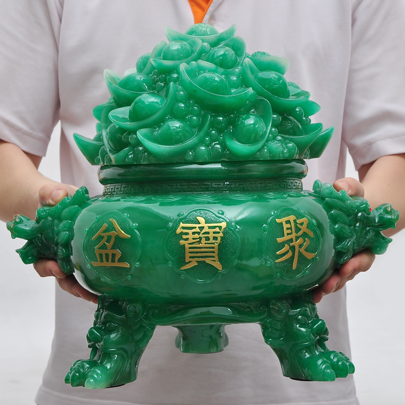 招财聚宝盆摆件开业开张乔迁新居商务礼品办公室办公桌客厅装饰品