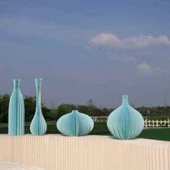 新品新品厂销新款l婚庆道具珠光折叠纸艺陶罐花瓶舞台装饰圆柱路