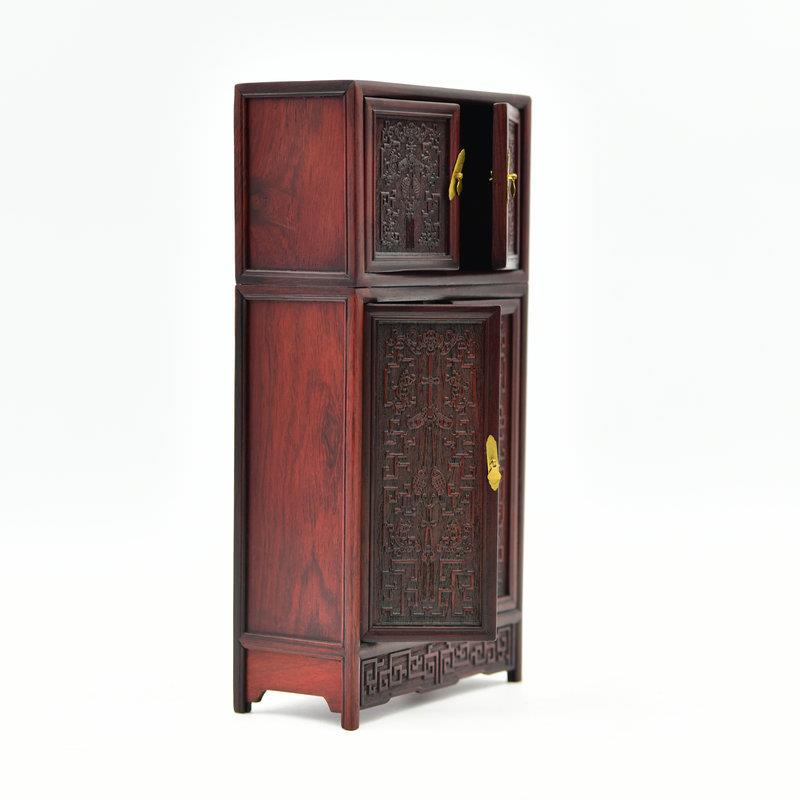 红木微型小家具仿古微缩橱柜模型家居饰品红酸枝实木雕工艺品摆件