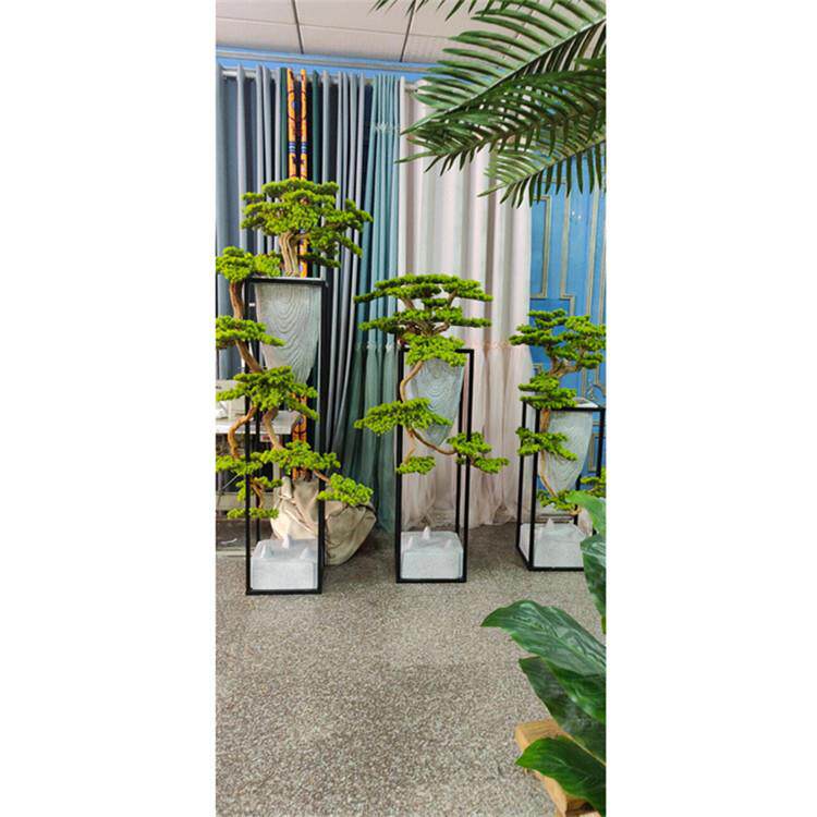 北欧时尚玻璃钢花盆铁艺花架商场花园绿植售楼部公司花艺美陈摆件