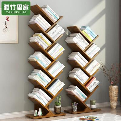 儿童树形书架创意楠竹实木简约落地书桌面上收纳置物架简易小书柜