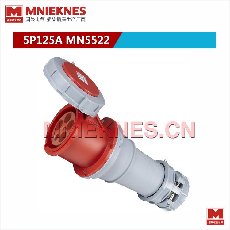 5孔125A连接器耦和器380V IP67工业插头插座5522三相五线3P+E+N