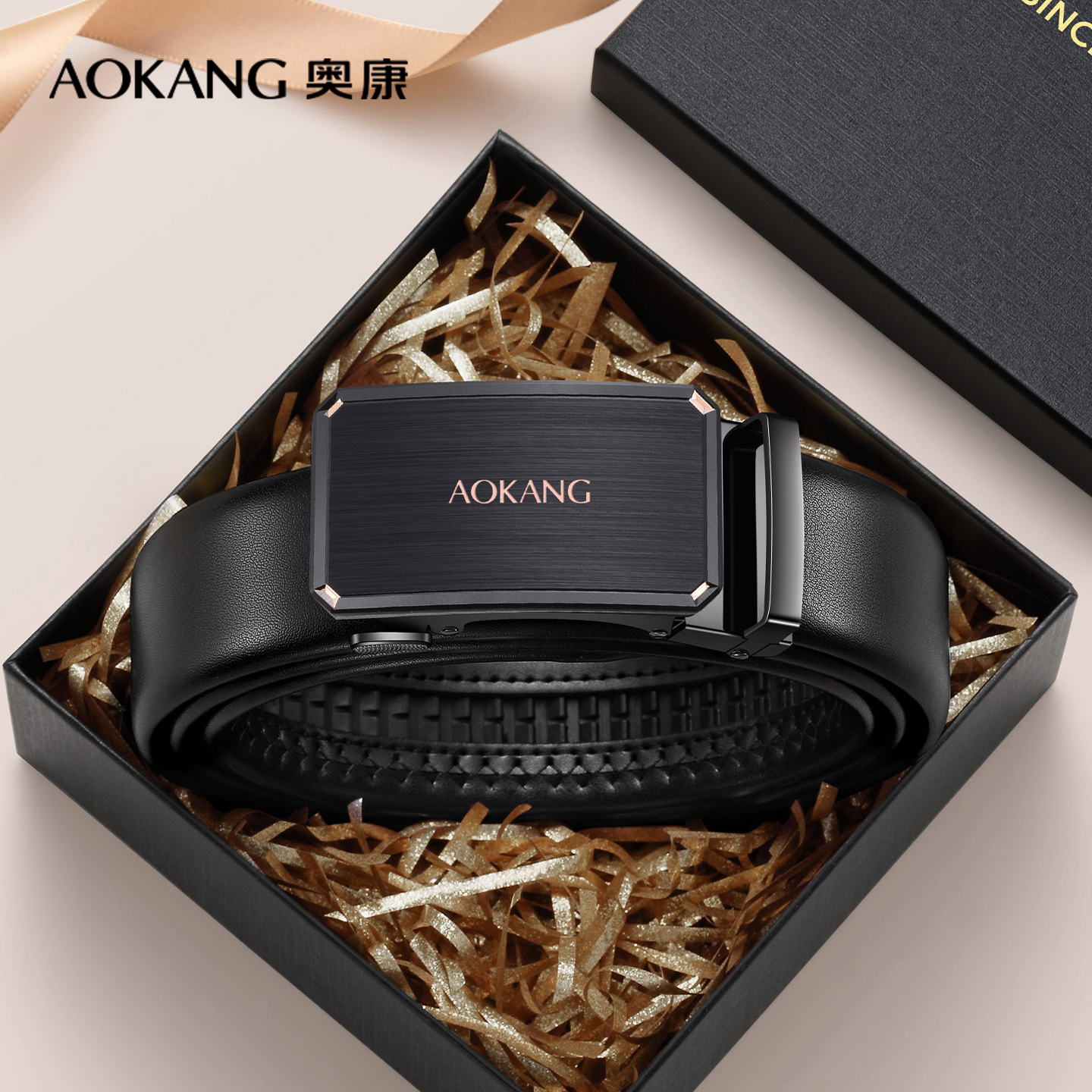 奥康皮带男士腰带商务2025新款自动扣时尚牛皮裤带男款潮流款腰带