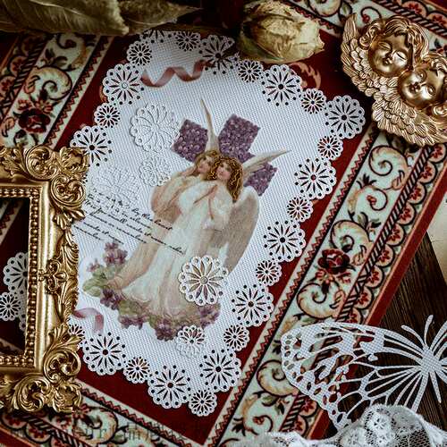 好货Alice tea party Series hollow out lace paper maiden hear