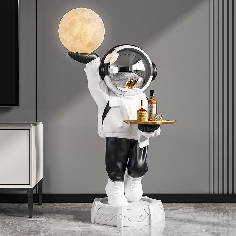 宇航员落地举灯摆件卧室床头柜客厅沙发电视旁收纳家居托盘装饰品