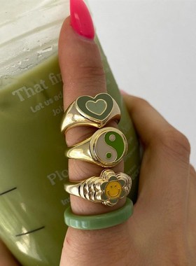 Korean Style Blue Purple Rings for Women Punk ndy Vintage He