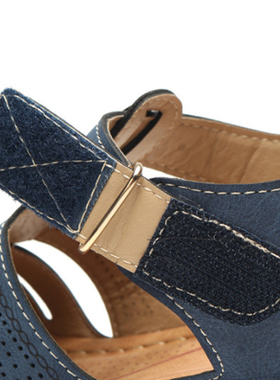 Woman Summer Leather Vintage Sandals Buckle Casual Sewing Wo