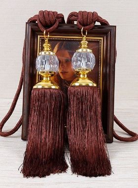 1 Pair Luxury Curtain Holdbacks Rope Tie Backs Tassel