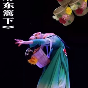 采菊东篱下演出服装古典舞蹈背篓头饰女飘逸六一儿童中国风汉唐服