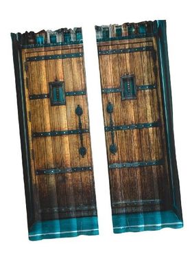 Wooden Barn Door Curtains Wooden Country Style Blackout