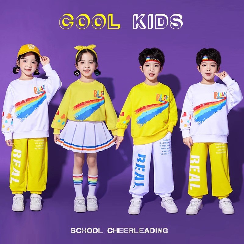 少儿啦啦队演出服小学生春季运动会开幕式服装幼儿园清新班服套装