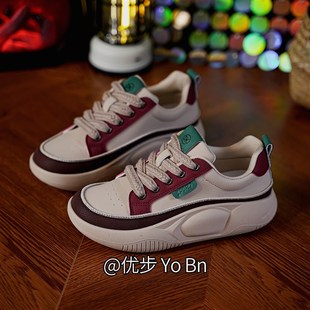 女学生增高运动板鞋 韩版 潮休闲街拍HB6608 新款 2023秋小白鞋