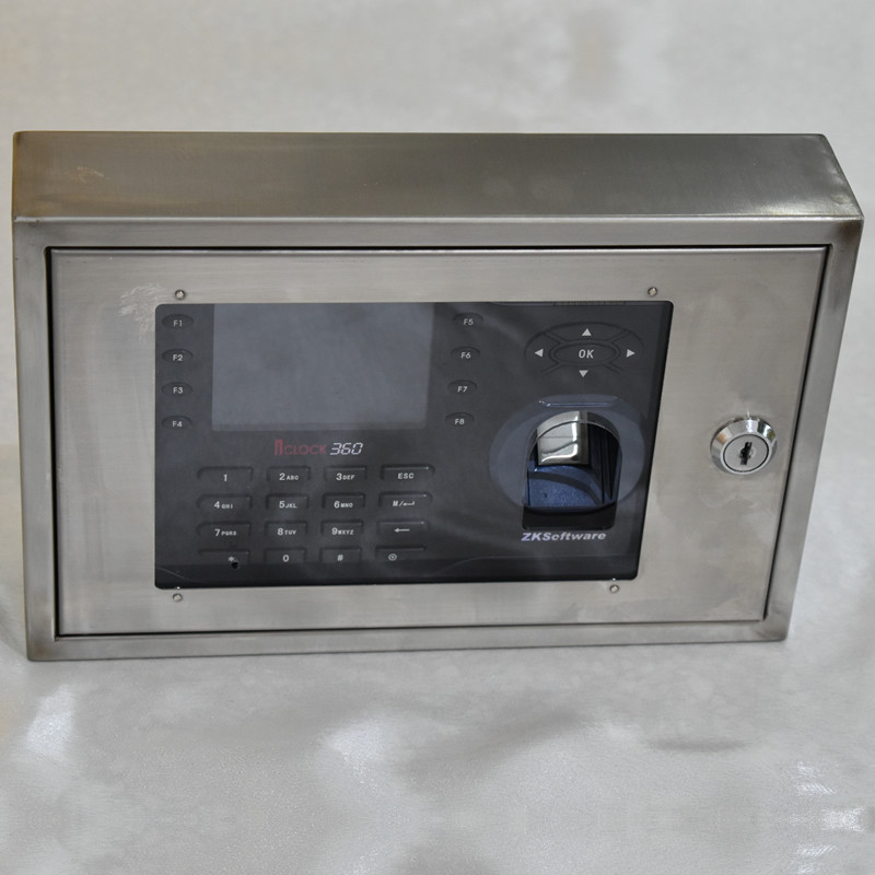 好货中控iclock360考勤机不锈钢保护盒300金属外壳指纹打卡签到防