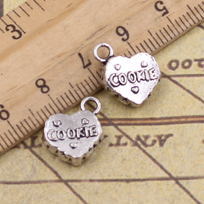 极速古银色DIY吊坠 饰品配件 桃心cookie 15x12mm 20个 Y11342