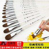 H987莫帕斯磨砂透明水晶杆水粉笔套装 狼毫画笔水彩丙烯油画笔单支