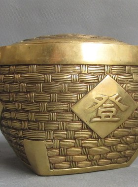 速发纯五铜谷丰登罐铜器铜储钱罐收纳罐铜聚宝盆生财旺财家居招财