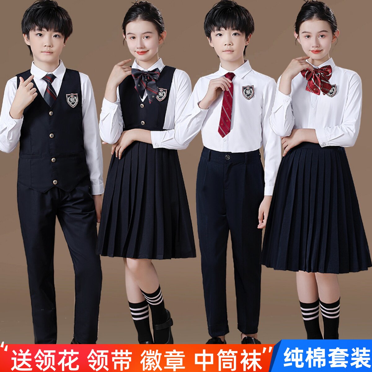 速发儿童演出服中小学生朗诵服体民族服装/舞台装