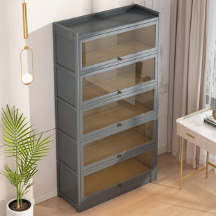 速发家用书柜置物架带门层尘实木儿童书架落地式多防储物柜简易收