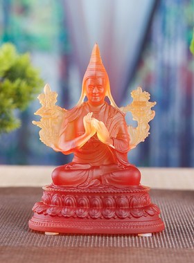 速发真琉璃宗喀巴大师书供奉摆件家用像房客厅艺面工桌品摆件
