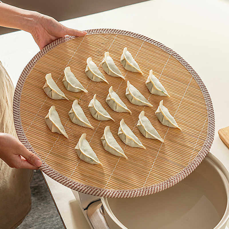 onlycook家用竹编盖帘竹制包饺子帘托盘放饺子的篦子盖垫放置盘子