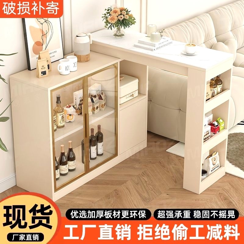 吧台桌家用现代简约沙发柜客厅隔断边柜餐边柜实木伸缩轻奢窄岛台
