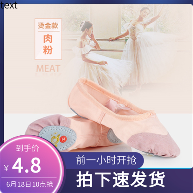 包邮舞蹈鞋女软底练功鞋儿童幼儿芭蕾舞猫爪鞋成人软底瑜伽鞋艺考