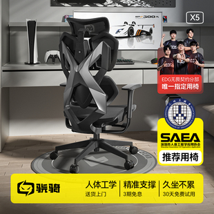骁骑X5人体工学电竞椅C型腰枕护腰家用电脑游戏网椅久坐舒适透气