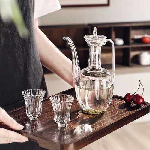 耐高温泡茶壶玻璃贵妃壶茶壶宋代绿茶专用泡茶器仿宋执壶中式茶具