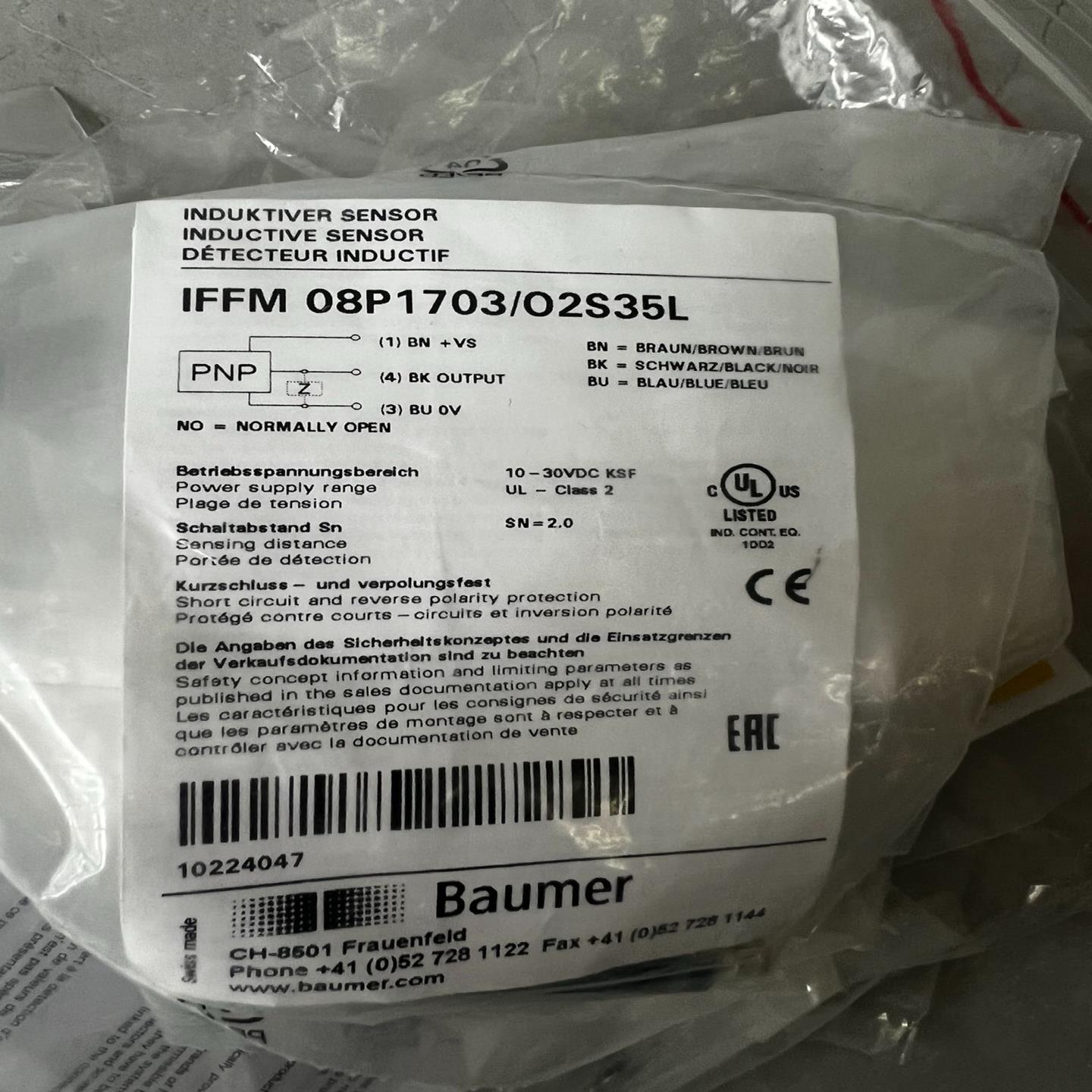 Baumer保盟IFFM 08p1703/O2S35L剩议价