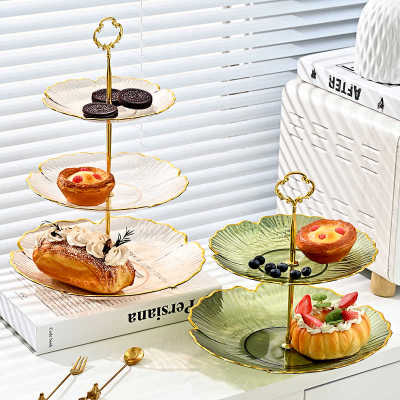 轻奢多层水果盘客厅家用茶几糖果盘蛋糕托盘高端零食摆件架甜台