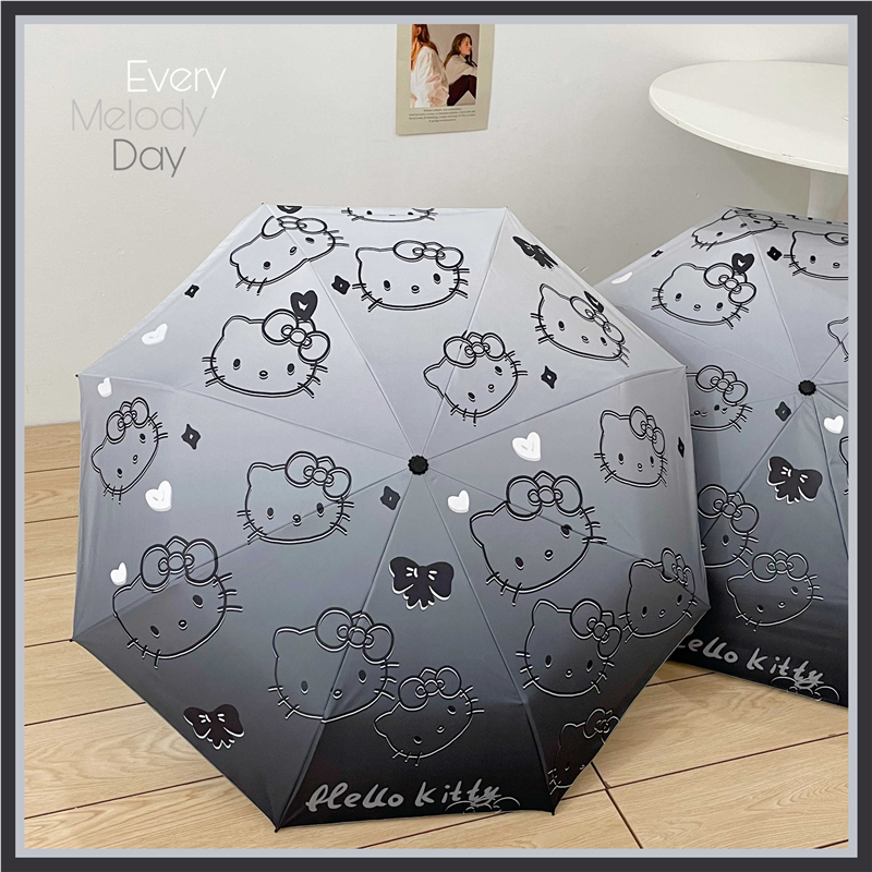 hellokitty雨伞女生高颜值晴雨两用渐变色折叠全自动遮阳伞